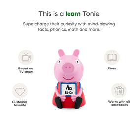 Tonies Peppa Pig on Toniebox ready to play audio during quiet play.