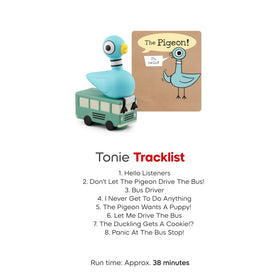 Tonies Pigeon songs playlist illustrates musical cues to accompany stories.