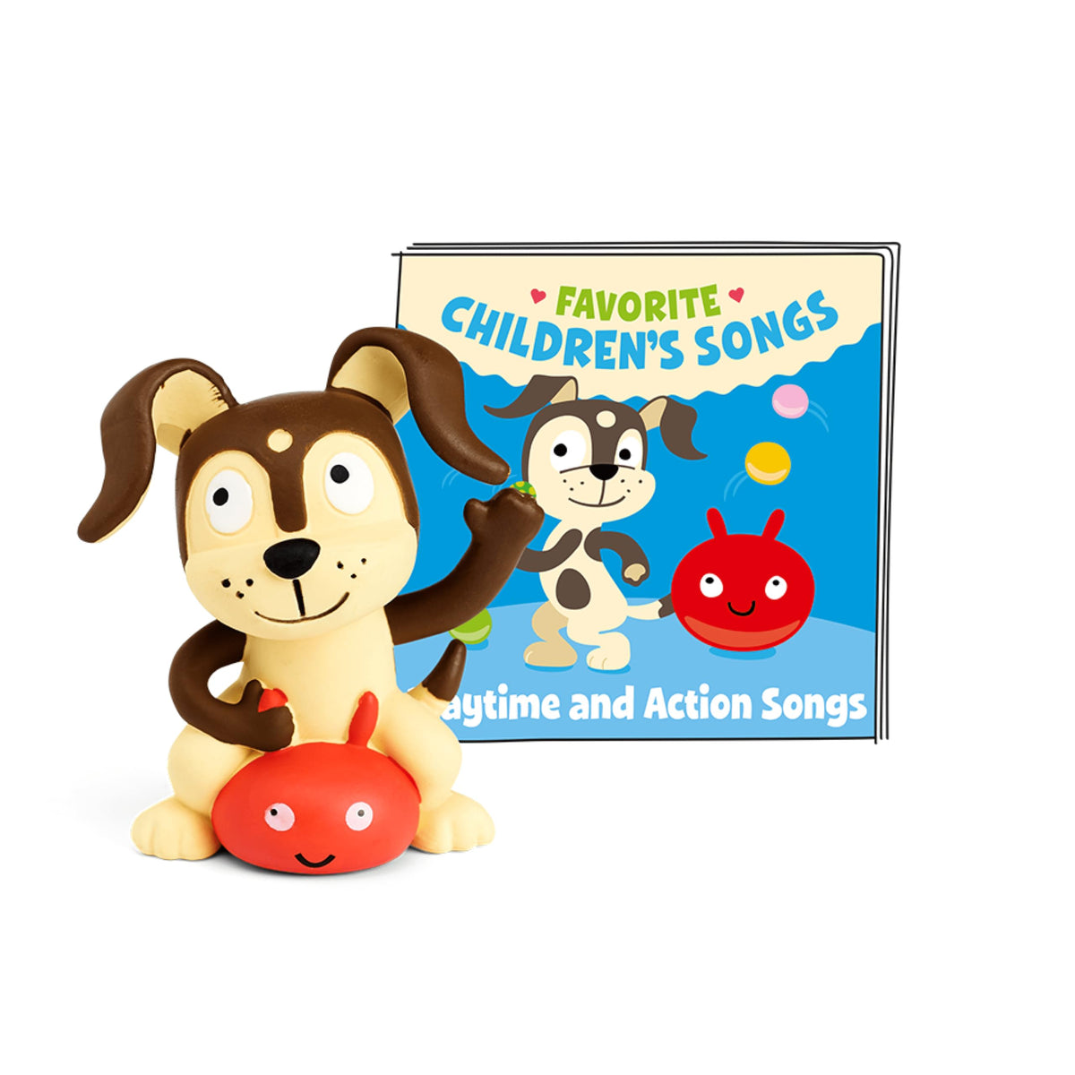 Tonies Playtime Puppy figurine closeup, a kid-friendly listening companion for enjoying classics.