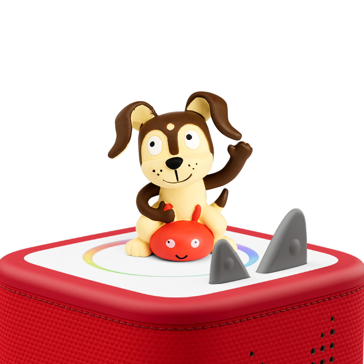 Tonies Playtime Puppy on Toniebox demonstrating easy access to audio stories.