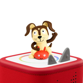Tonies Playtime Puppy on Toniebox demonstrating easy access to audio stories.