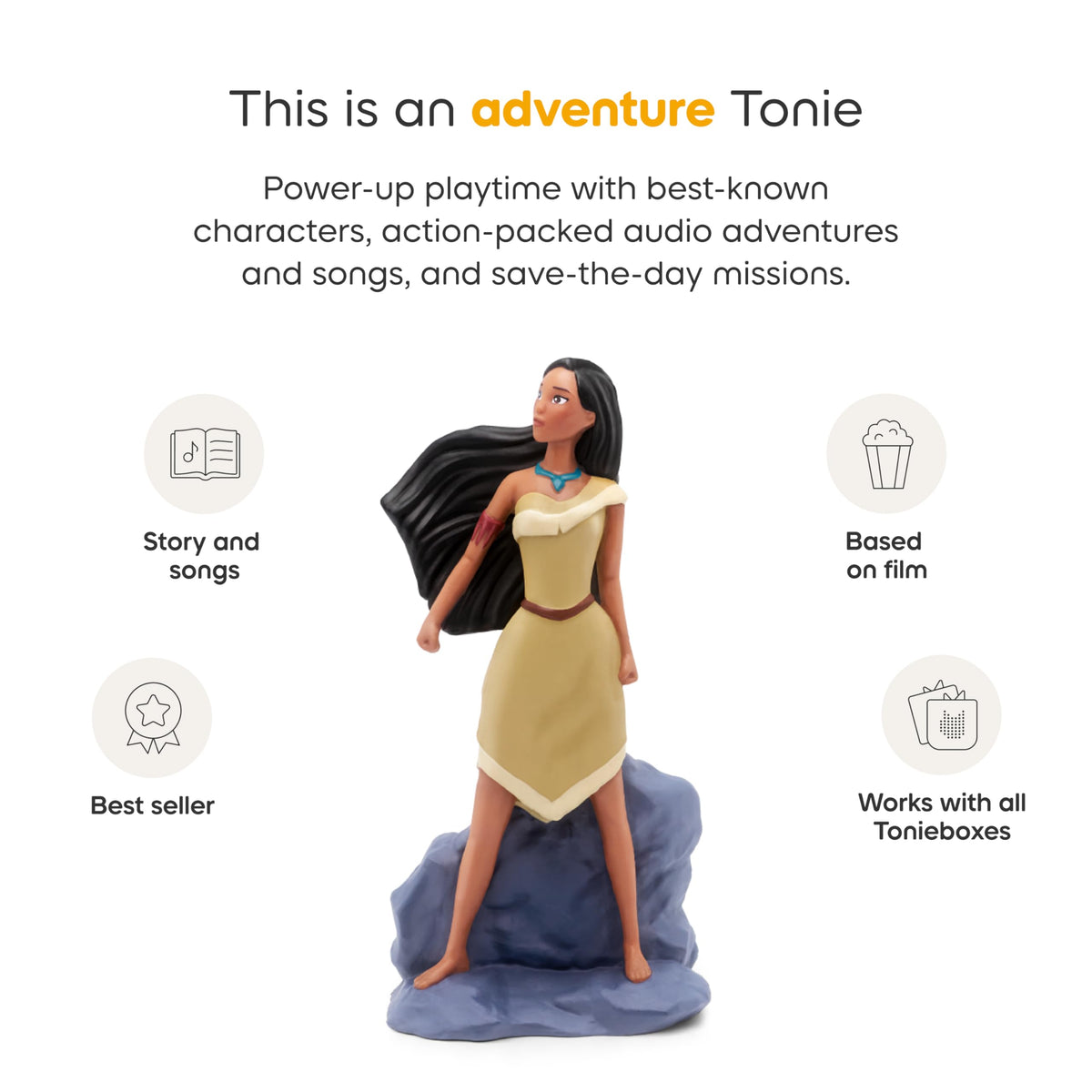 Tonies Pocahontas included contents feature four songs and one story.