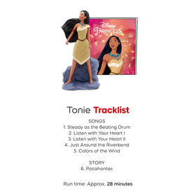 Tonies Pocahontas on shelf highlights a Disney collaboration.