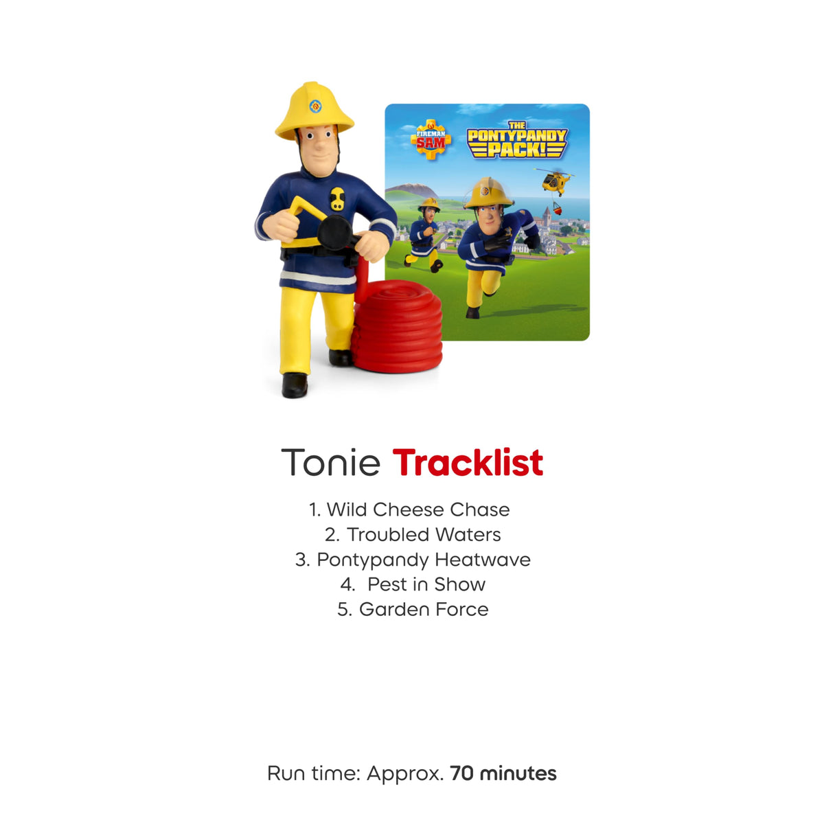 Tonies Pontypandy Pack 70-minute audio collection for extended listening.