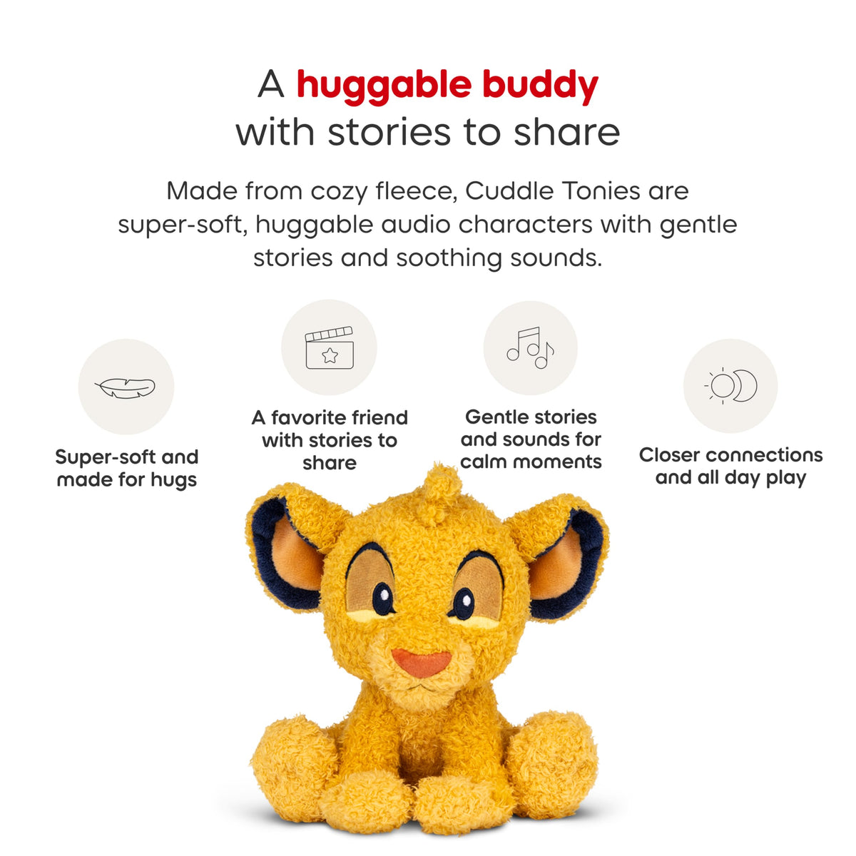 Tonies Simba track highlights with jungle sounds and humor.