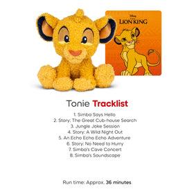 Tonies Simba plush features soft, comforting hug-friendly texture.