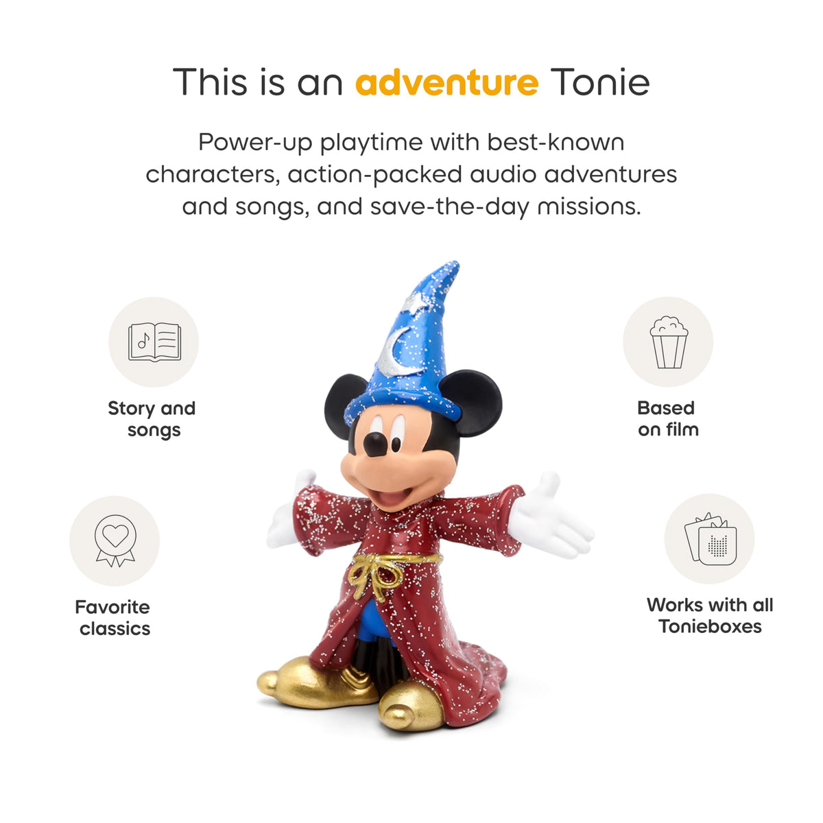 Tonies Sorcerer Mickey The Sorcerer's Apprentice story visual for curious listeners.