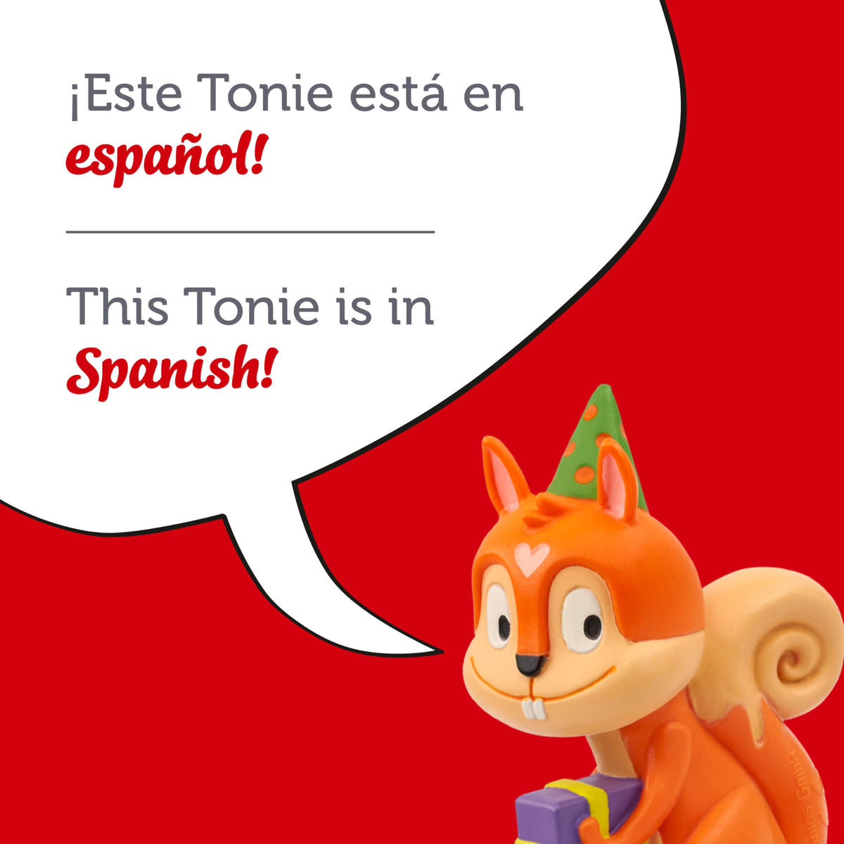 Tonies Spanish Celebration Songs figurine back view highlights compact design for busy play areas.