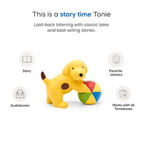 Spot tidies up scene highlights organized play and responsibility.