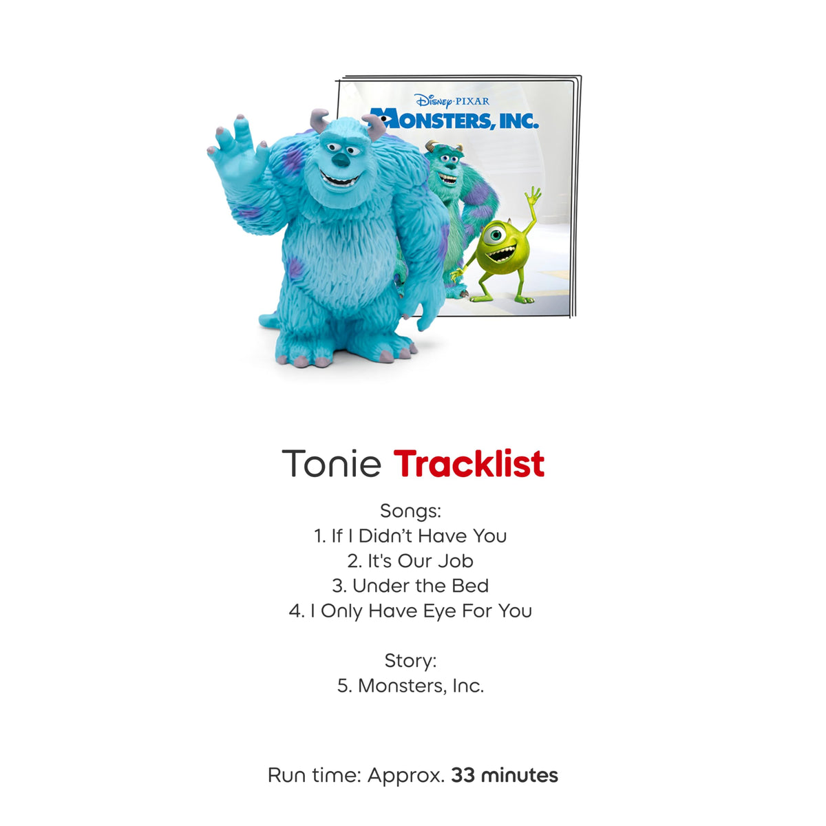 Tonies Sulley and Boo scene suggesting friendship and teamwork.