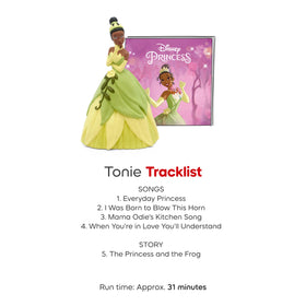 Tonies Tiana displayed with Toniebox, easy setup for kids.