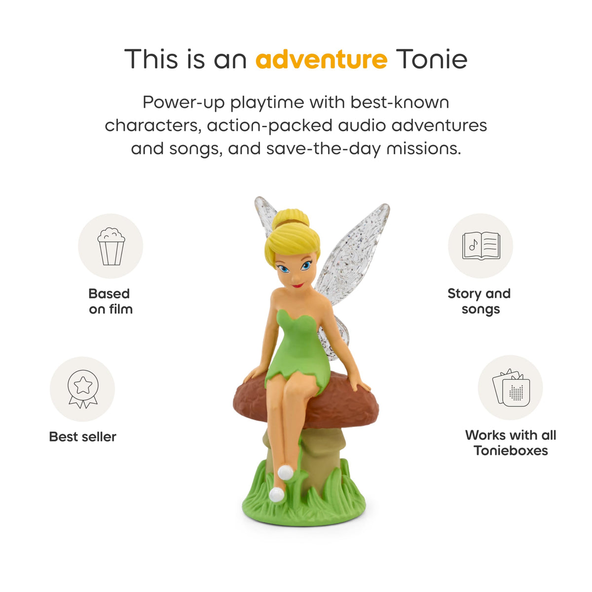 Tonies Tinker Bell songs and story invite listening adventures for family time.