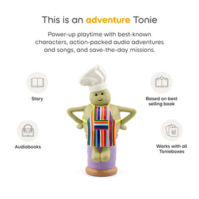 Tonies Tiny Chef green figure with books encouraging early learning adventures
