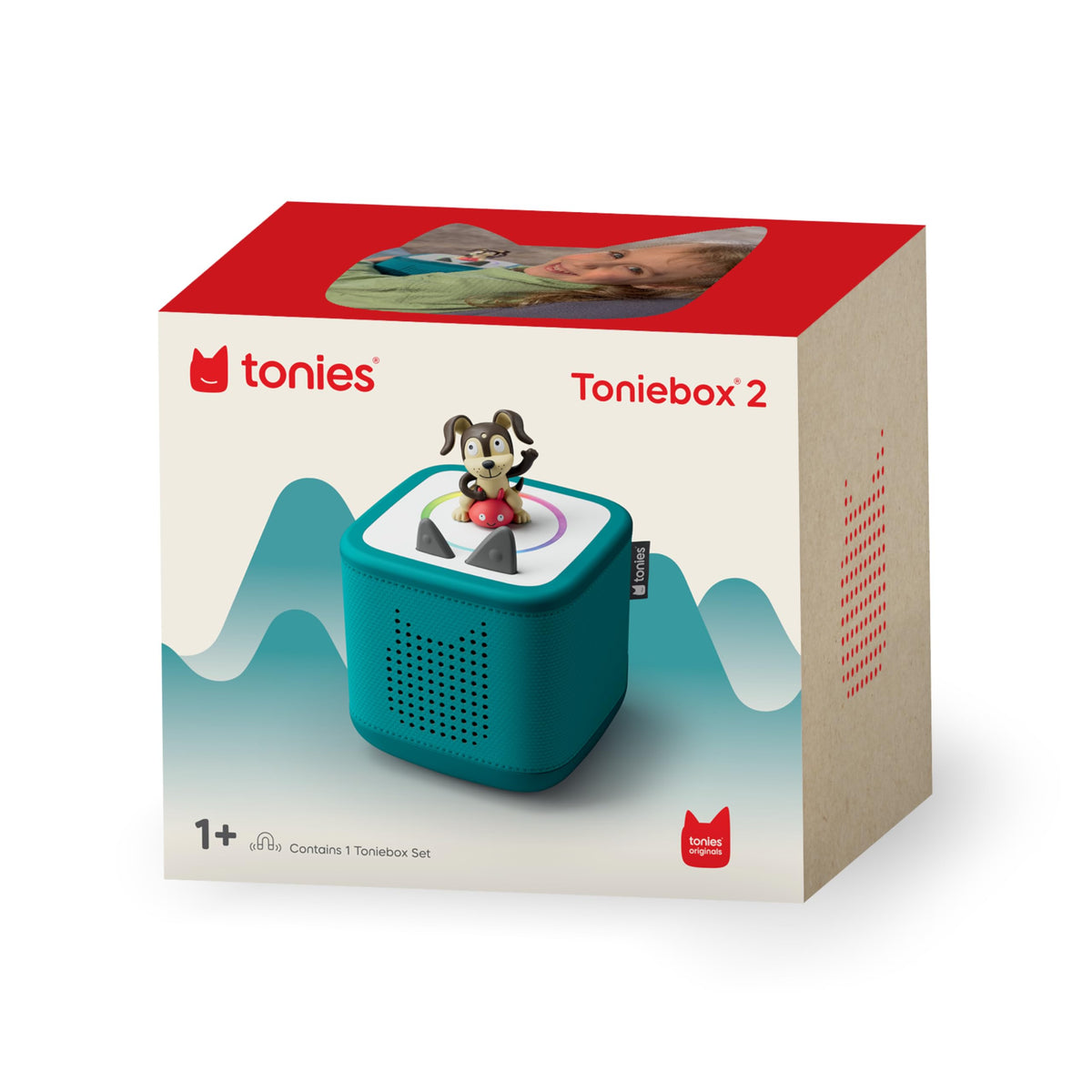 Child using Toniebox 2 for independent listening