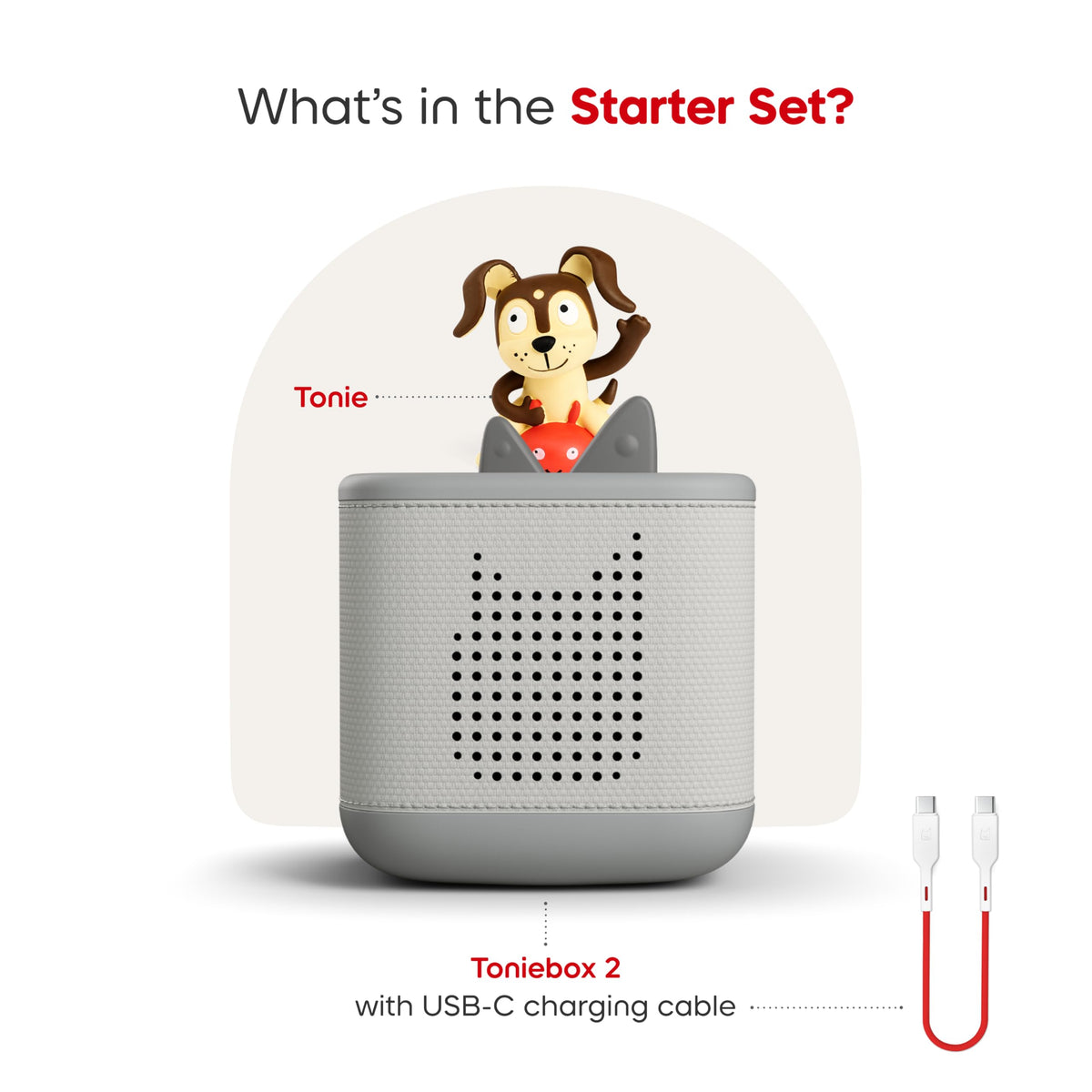 Toniebox front view showing kid-friendly controls for easy use.