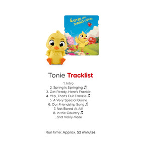 Tonies playback-ready setup image showing Toniebox for easy, screen-free audio.