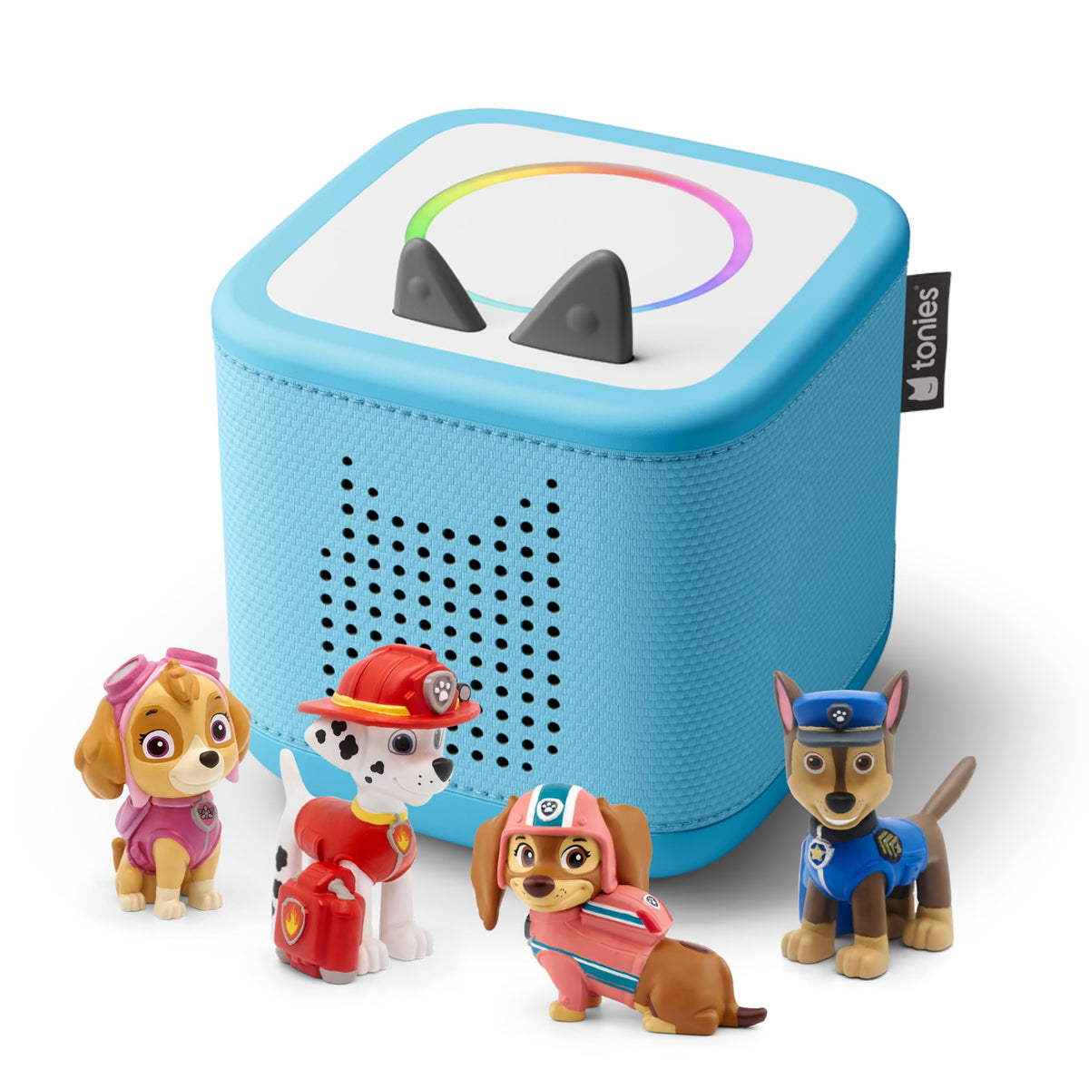 Tonies Toniebox 2 Sky Blue front view with kid-friendly controls for independent play