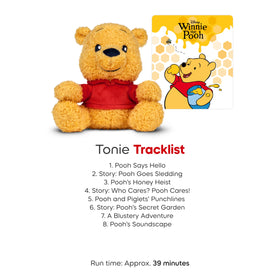 Tonies Winnie the Pooh cuddle plush soft-texture close-up.