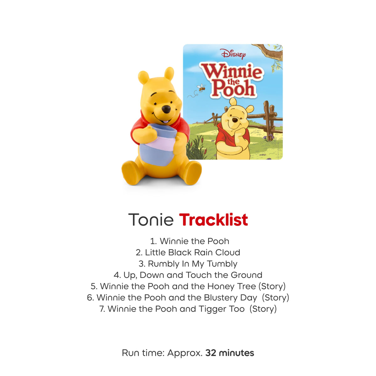 Tonies Winnie the Pooh song list visual showing musical moments