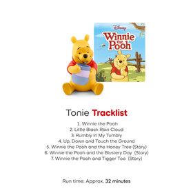 Tonies Winnie the Pooh song list visual showing musical moments