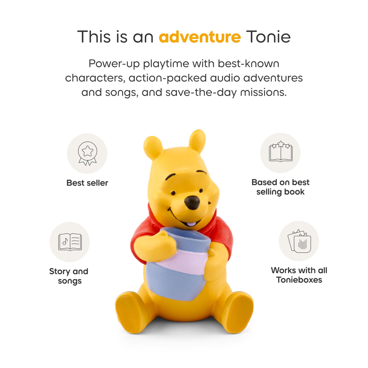 Tonies Winnie the Pooh ready to pair with a Toniebox for playback