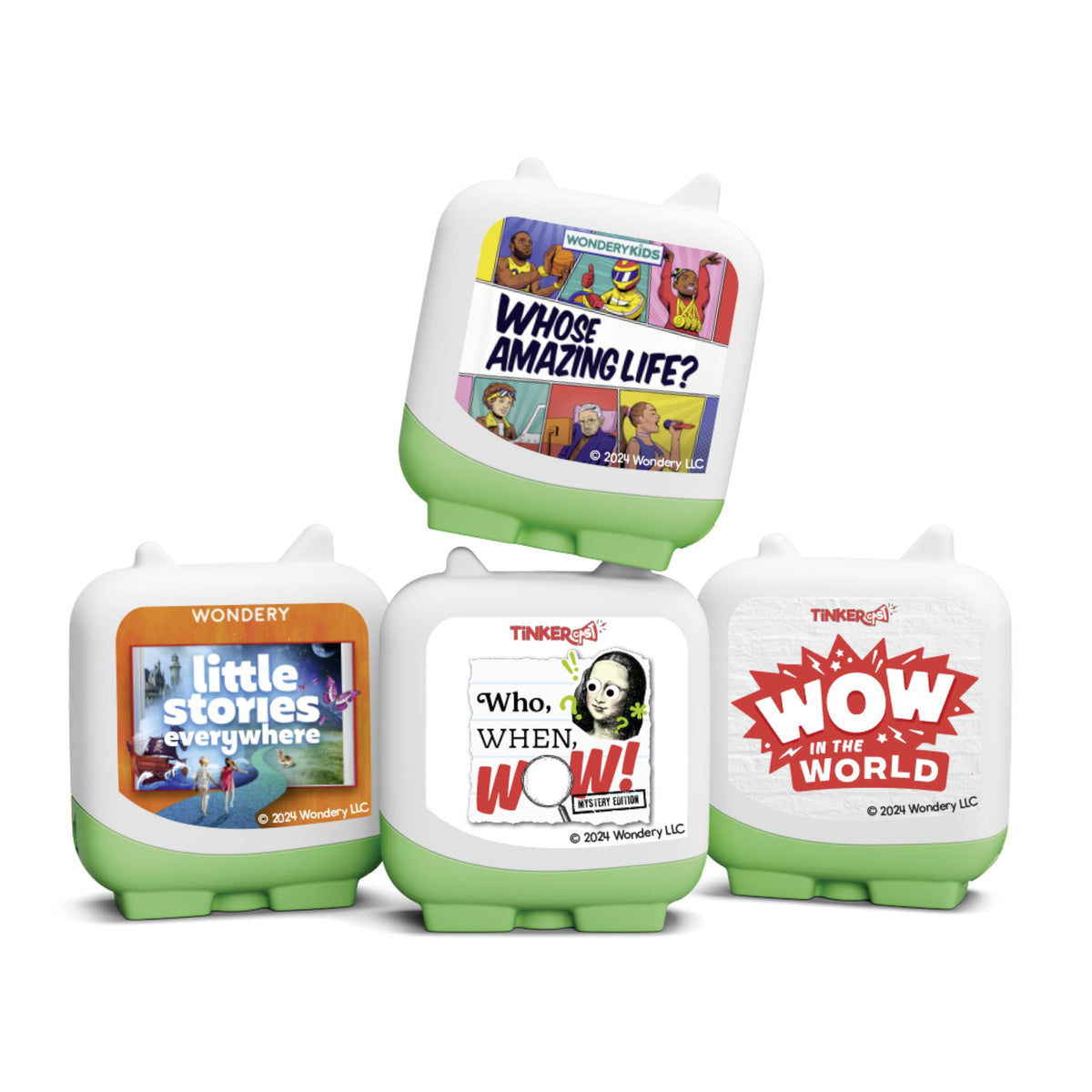 Tonies Wondery Kids Clever Set packshot showing four Tonies ready for imaginative listening.