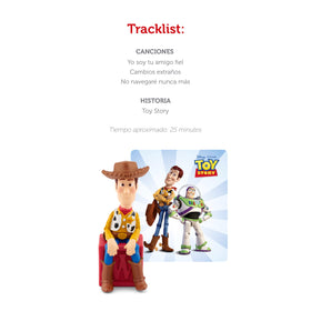 Child listening to Tonies Woody during quiet playtime.
