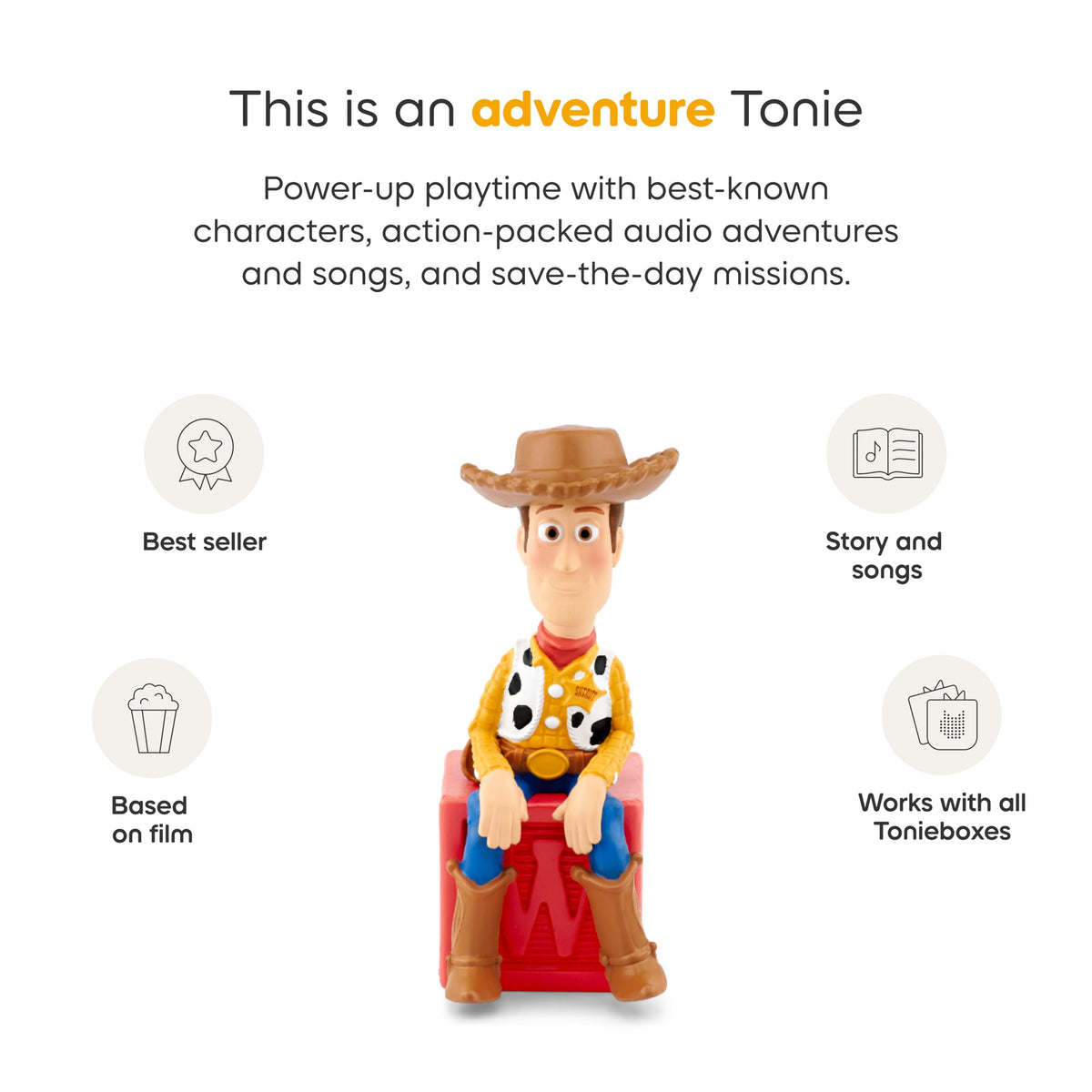 Tonies Woody packaging as a collectible display for gifting.