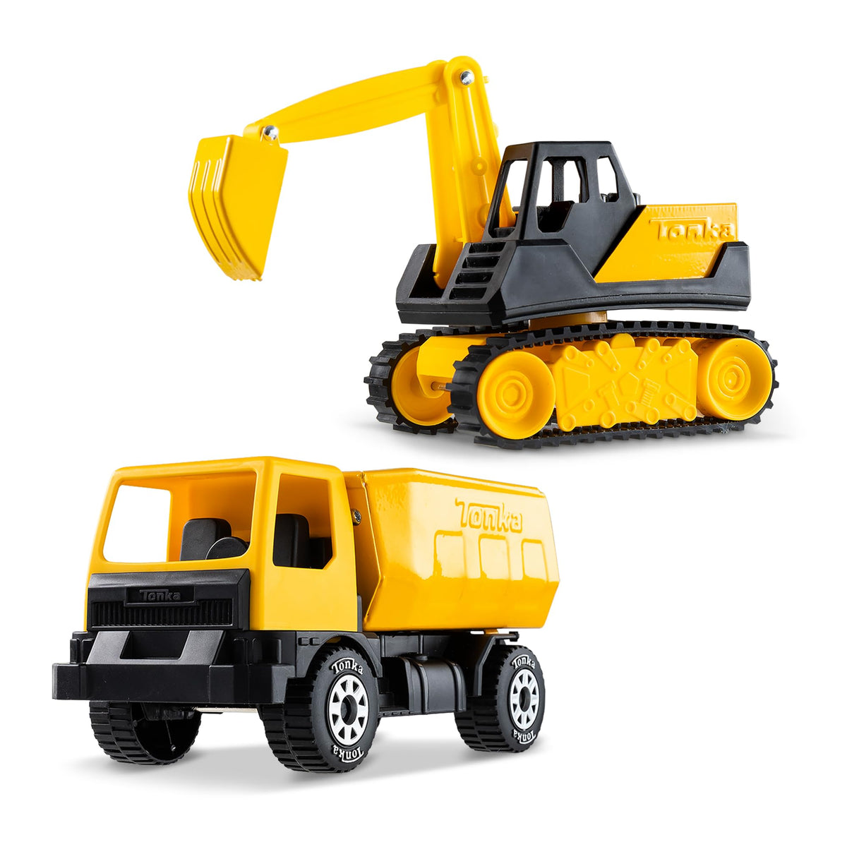Tonka dump truck with a working dump bed for active backyard play.