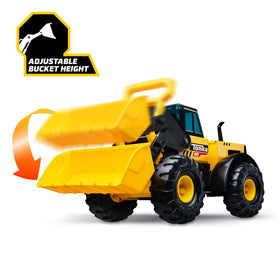 Tonka Front Loader showing dump action for pretend material release.