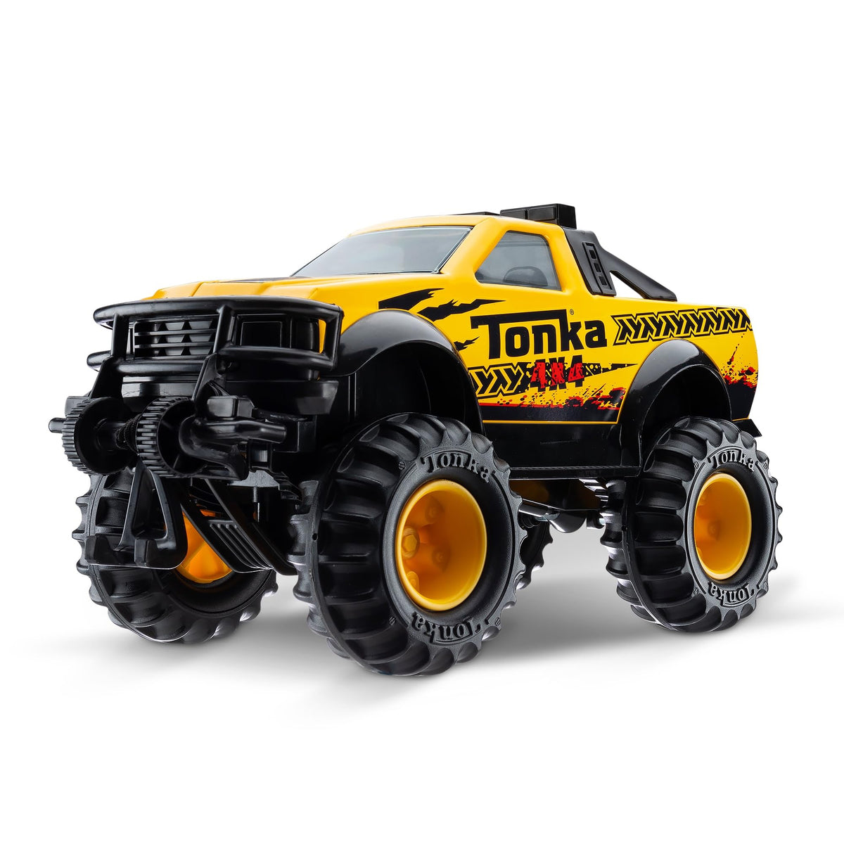 Tonka Steel Classics 4x4 Pickup Truck in yellow, built for durable open-ended play.
