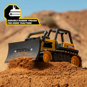 Tonka Bulldozer built with real steel and tough plastic for long-lasting fun.