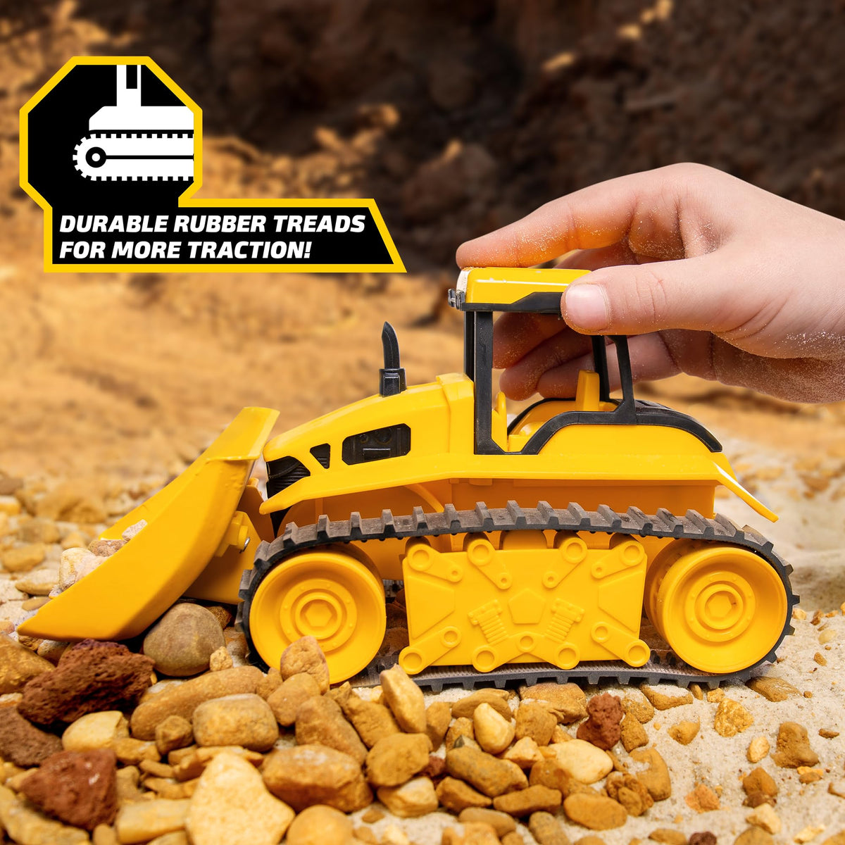Durable steel construction promotes long-lasting construction play with Tonka.