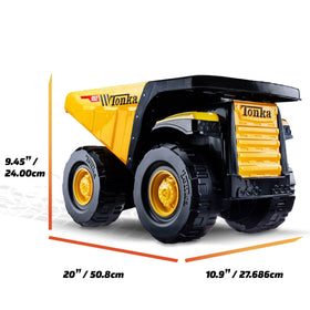 Tonka Steel Classics Mighty Dump Truck handle feature, easy loading and dumping for kids