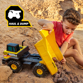 Tonka Mighty Dump Truck outdoors promotes active, imaginative play