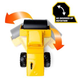 Tonka Steel Classics roller detail shows fillable roller for heavier, more engaging playtime in sandbox.