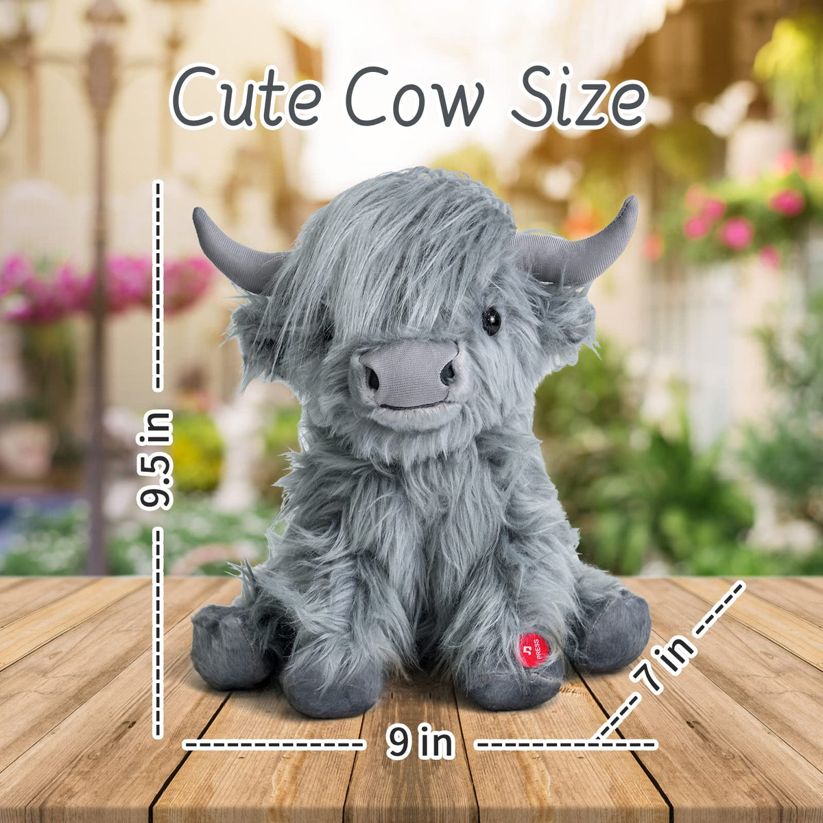 Tonpect Highland Cow plush decorating a child's room with cozy farm vibe