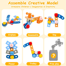 Hammer and screwdriver with burr-free finish for toddlers.