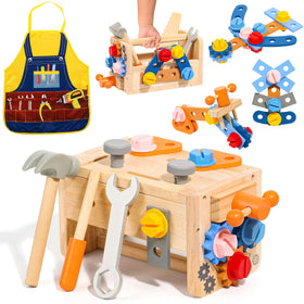 TONZE Kids Tool Set with Apron for imaginative pretend carpentry.
