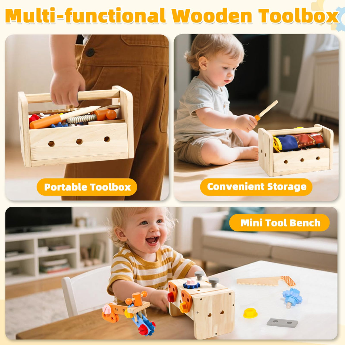 Mini workbench folding into a compact storage box.