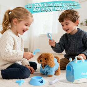 TONZE Robot Dog Toy mirror for grooming moments and self-care storytelling