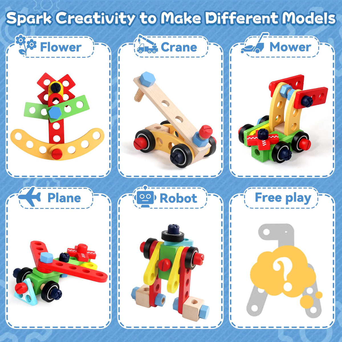 TONZE assembly blocks and wheels support creative model building.