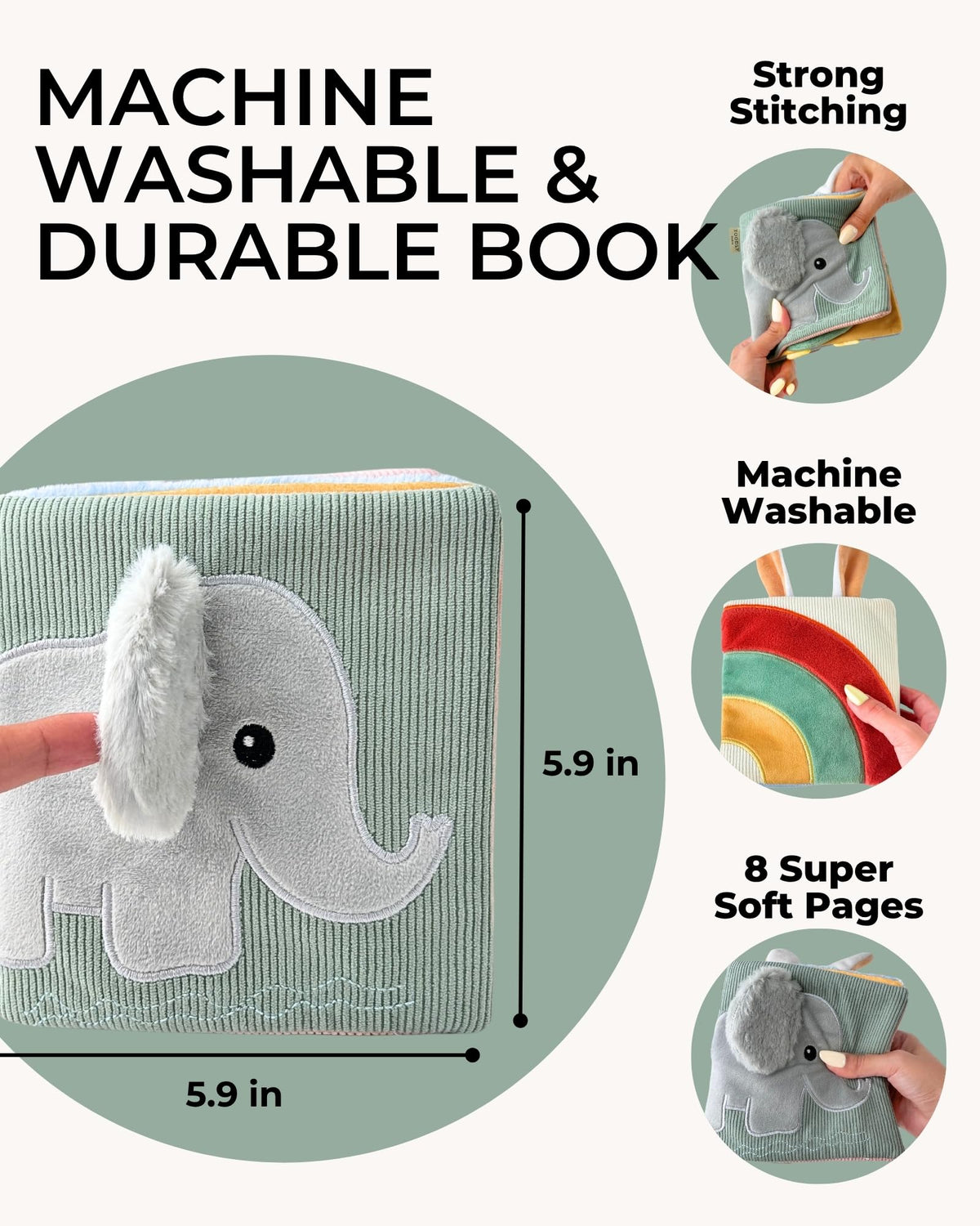 Toodly book encourages tactile exploration for babies six to twelve months.