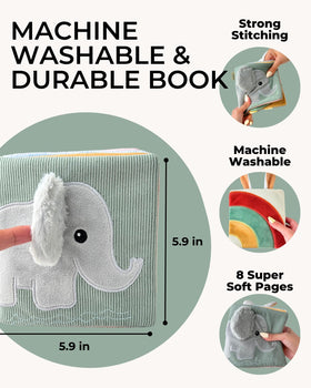 Toodly book encourages tactile exploration for babies six to twelve months.
