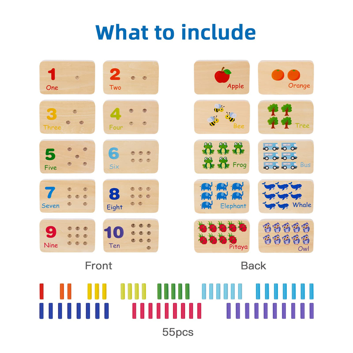 TOOKYLAND peg board with numbers supports early addition and number recognition.