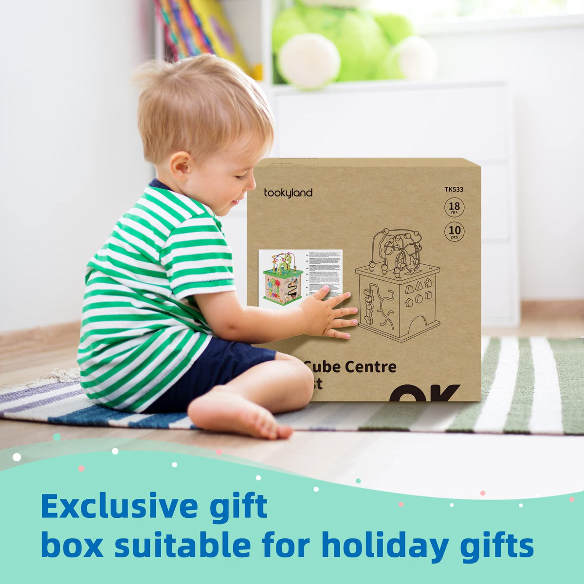 Bright colors and smooth finish emphasize safe, engaging play for toddlers.