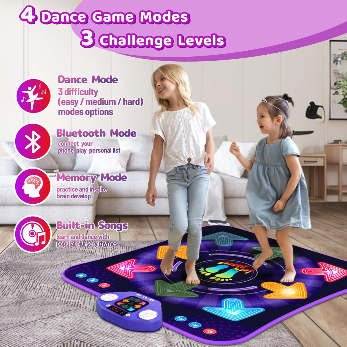TooLion dance mat connected via Bluetooth for personalized music sessions