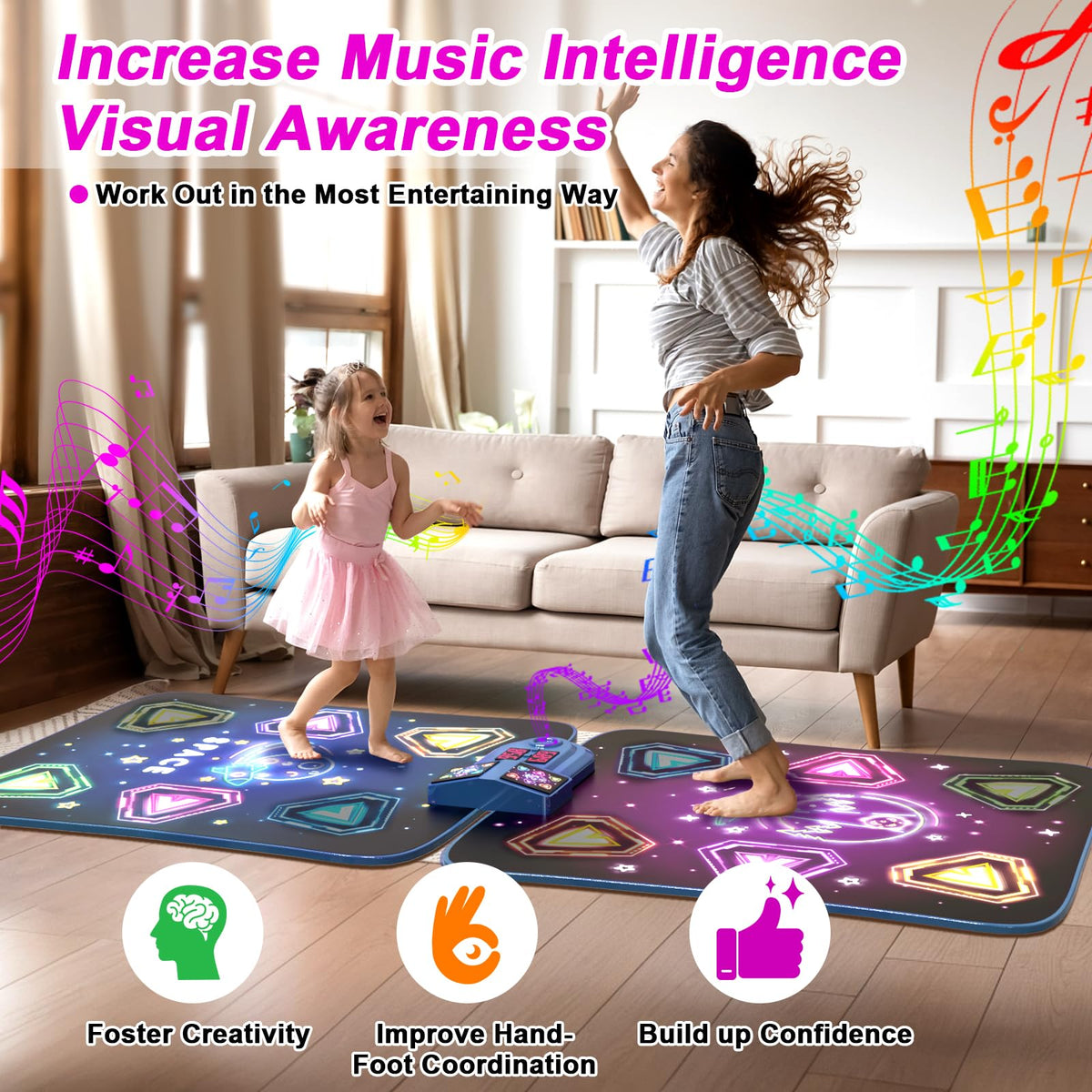 TooLion safe vinyl surface with non-slip bottom supports active indoor play.