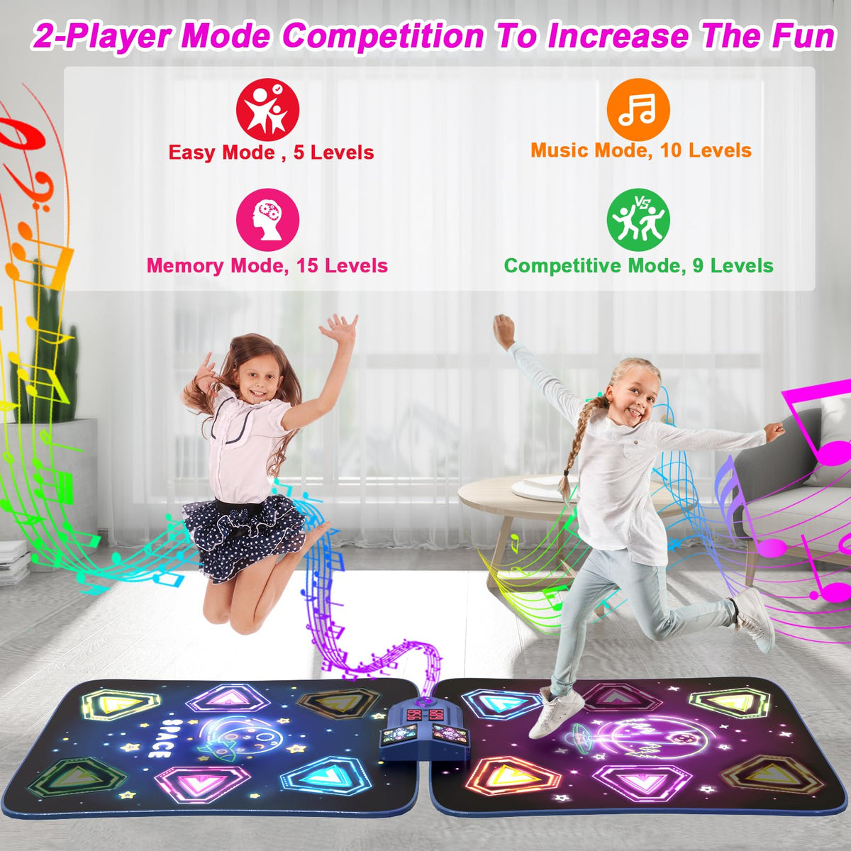 TooLion two-player mode enables friendly competition during dance sessions.