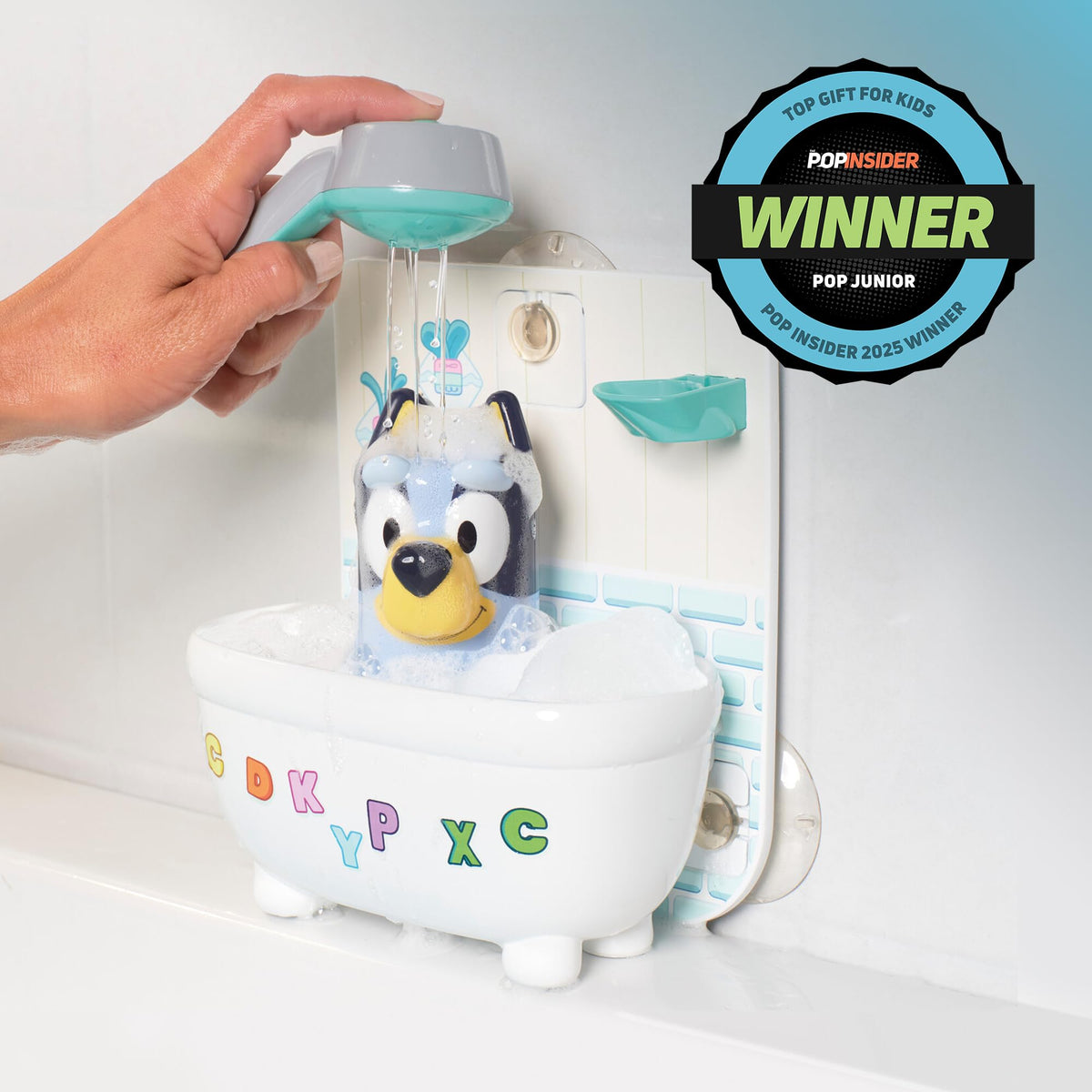 Toomies Shower and Scrub Bluey bathtime play encourages routine building and family fun.